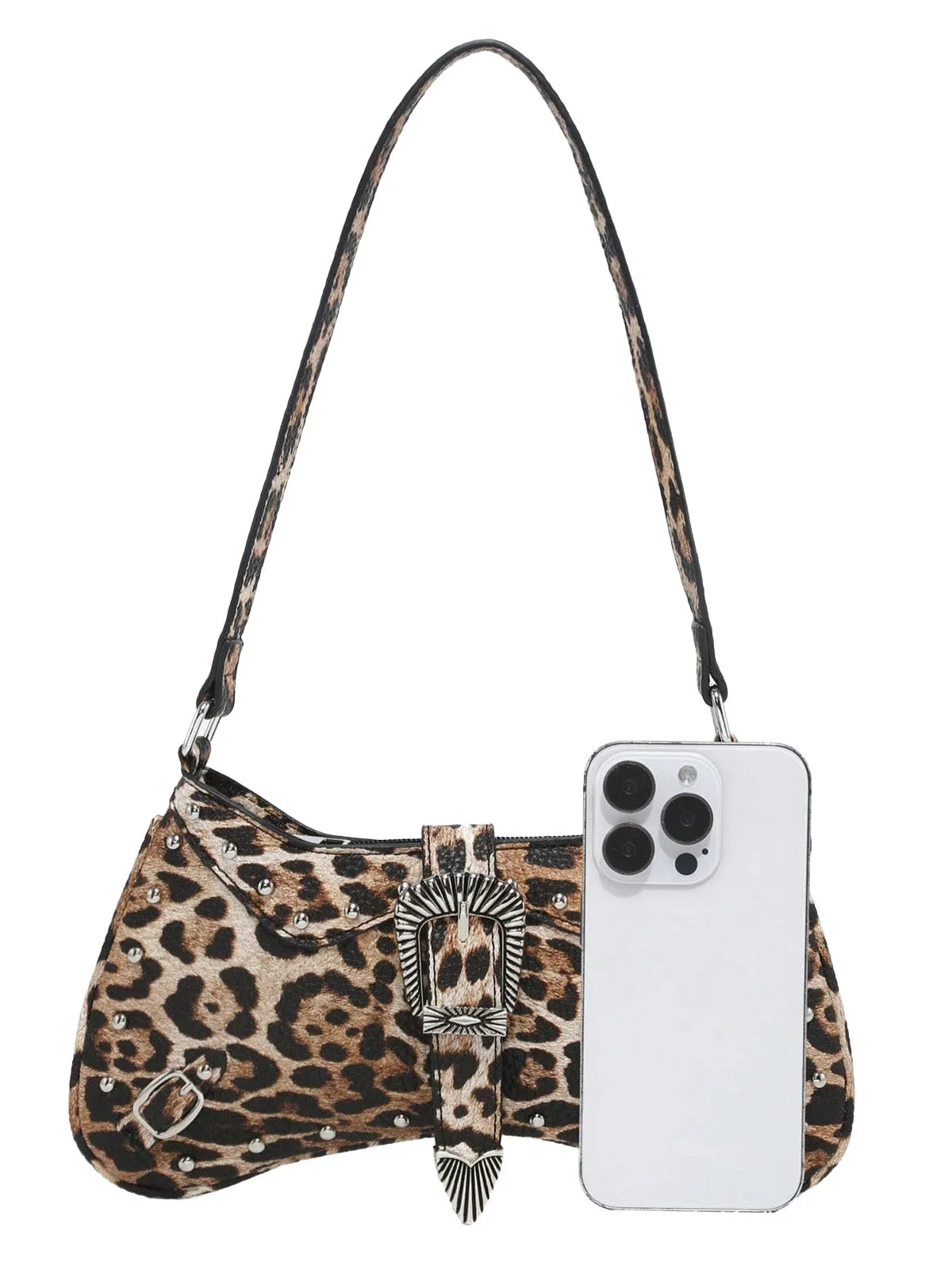 Vintage Leopard Studded Shoulder Bag sold by Retro Stage product image thumbnail 2
