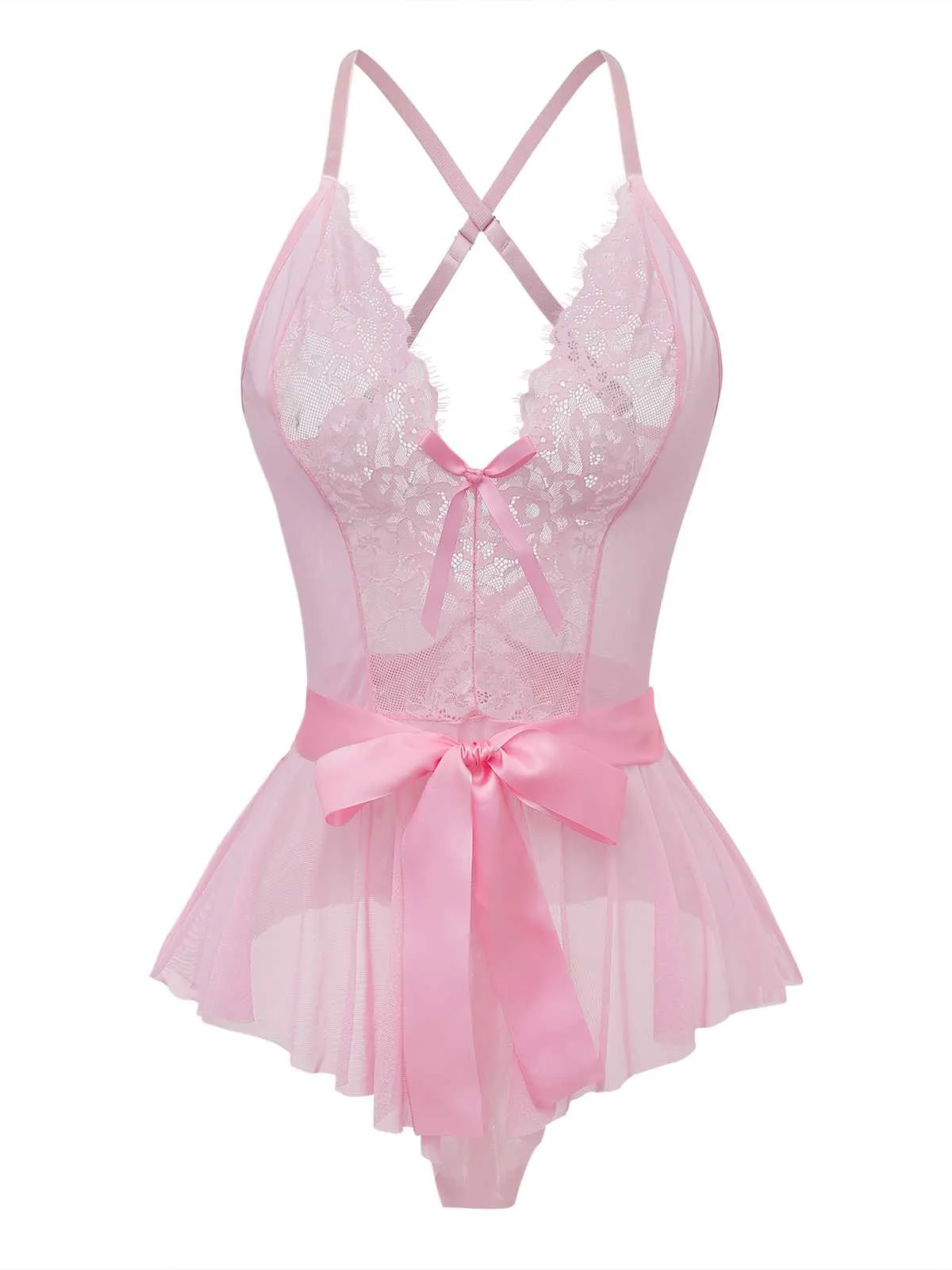 1970s Slip Floral Lace Bow Nightgown sold by Retro Stage