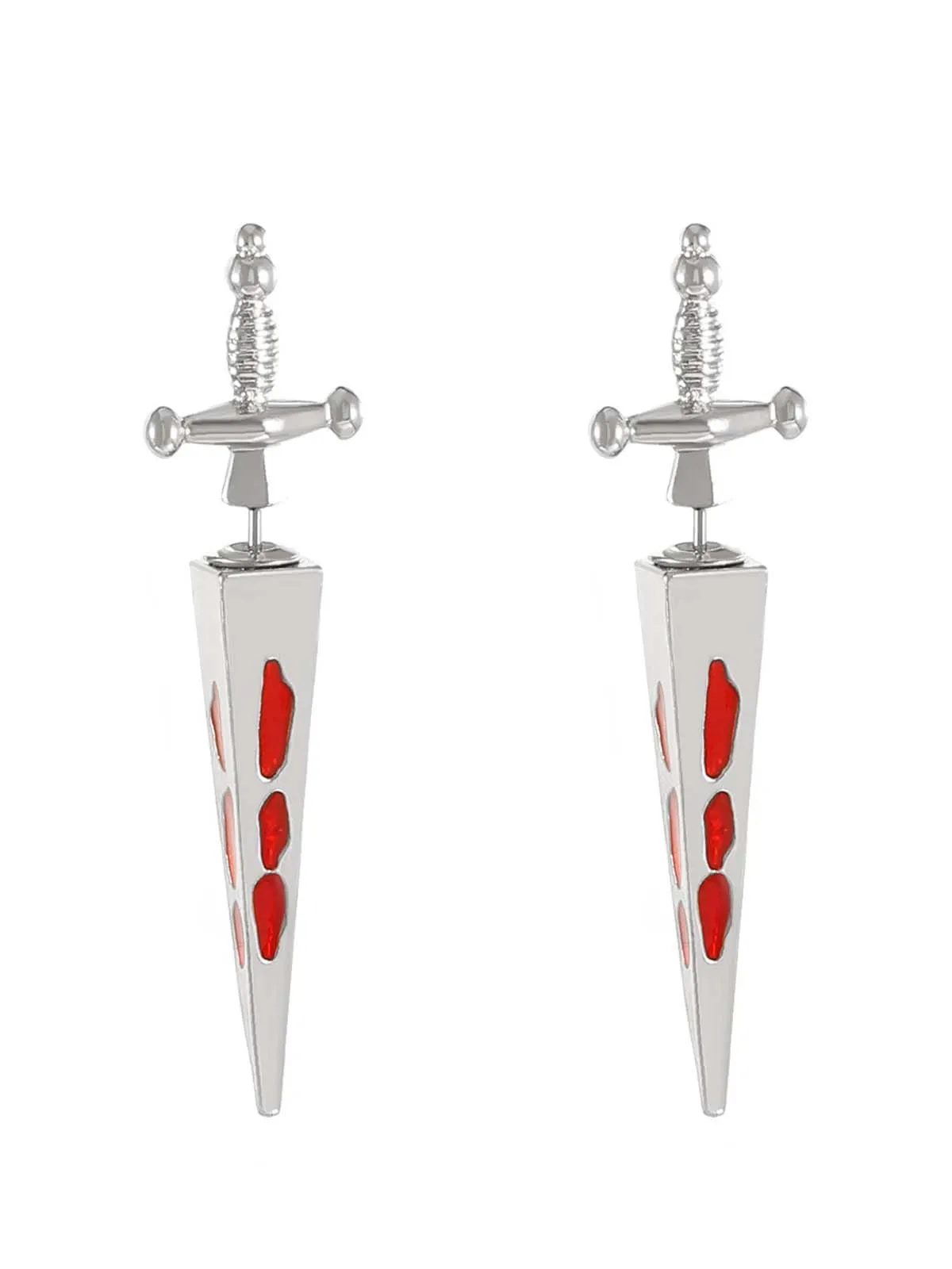 Gold Gothic Blood Sword Pendant Earrings sold by Retro Stage product image thumbnail 3