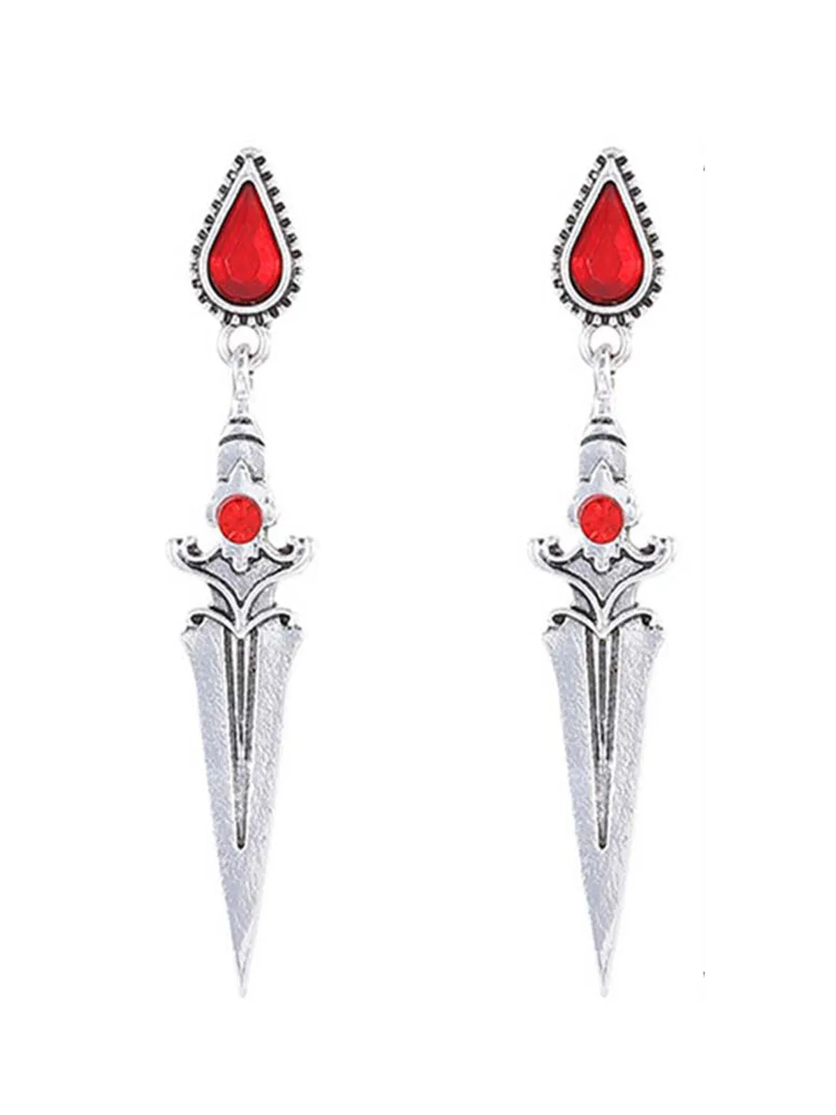 Gold Gothic Blood Sword Pendant Earrings sold by Retro Stage product image thumbnail 4