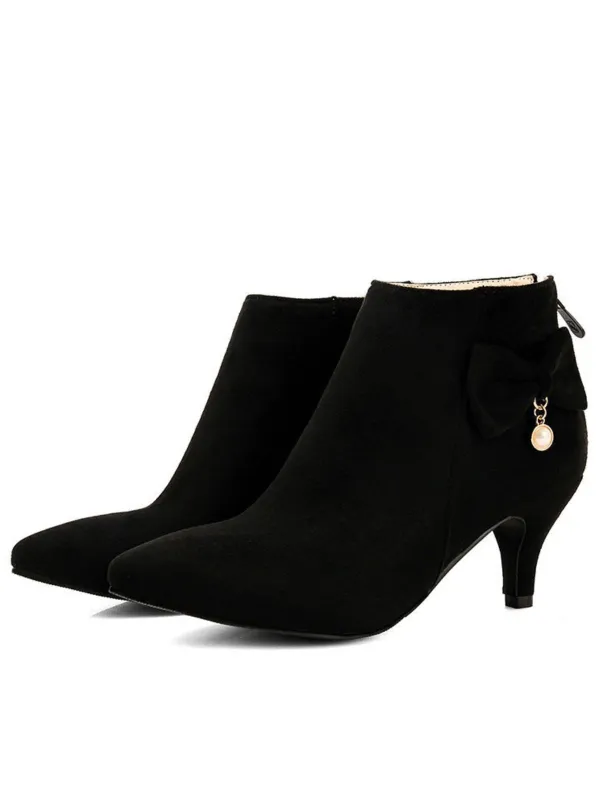 Stiletto Heel Pointed Suede Ankle High Heels sold by Retro Stage