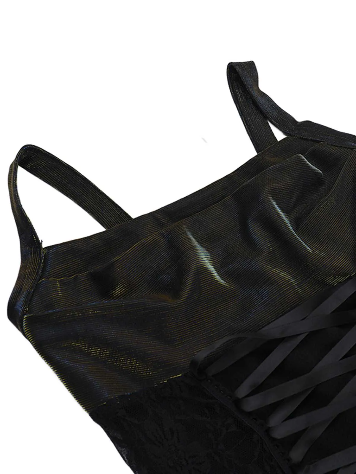 Black 1980s Gothic Slip Lace Maxi Dress sold by Retro Stage product image thumbnail 3