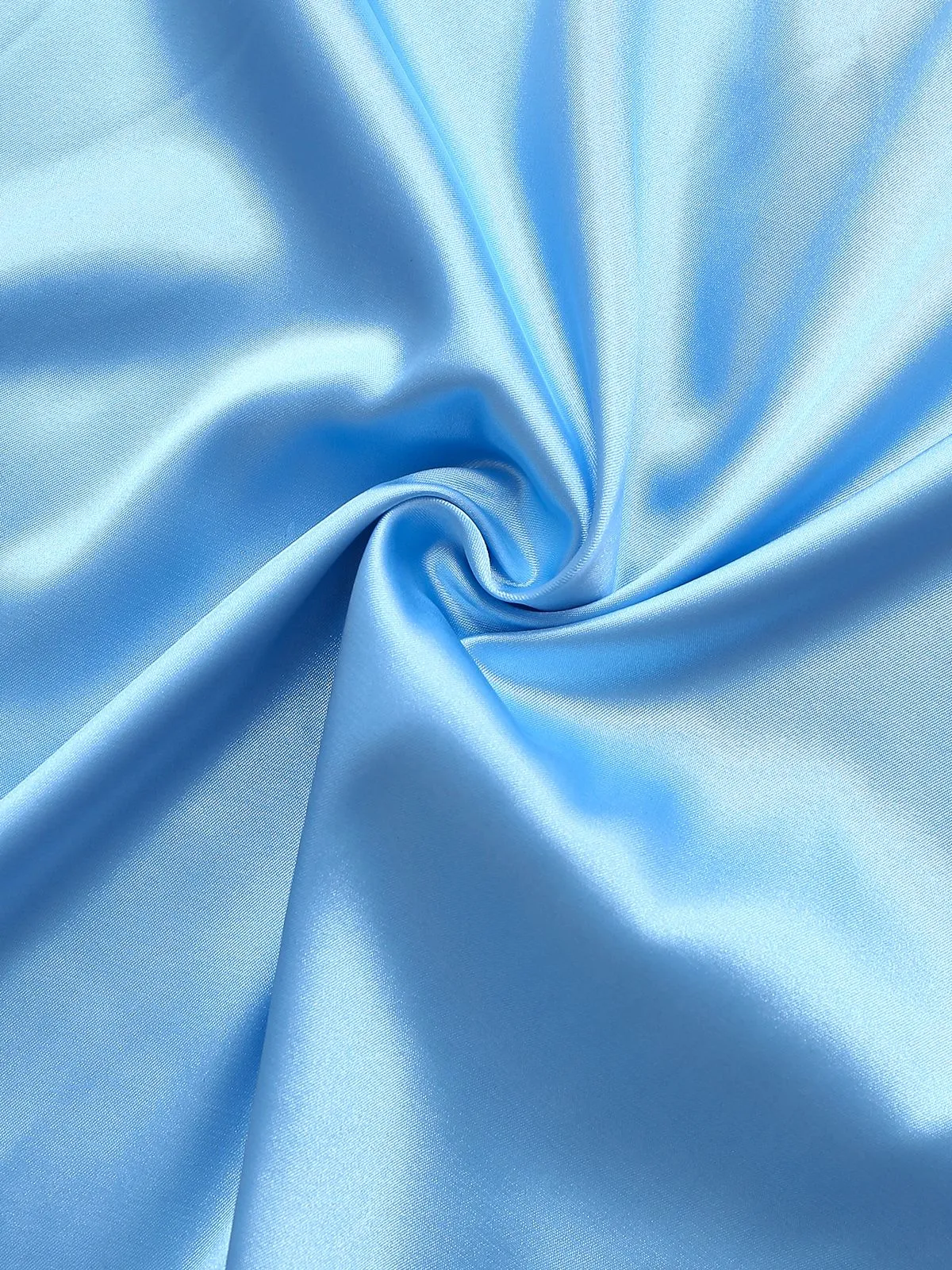 Blue 1940s Satin Mesh Panel Peter Pan Collar Dress sold by Retro Stage product image thumbnail 3