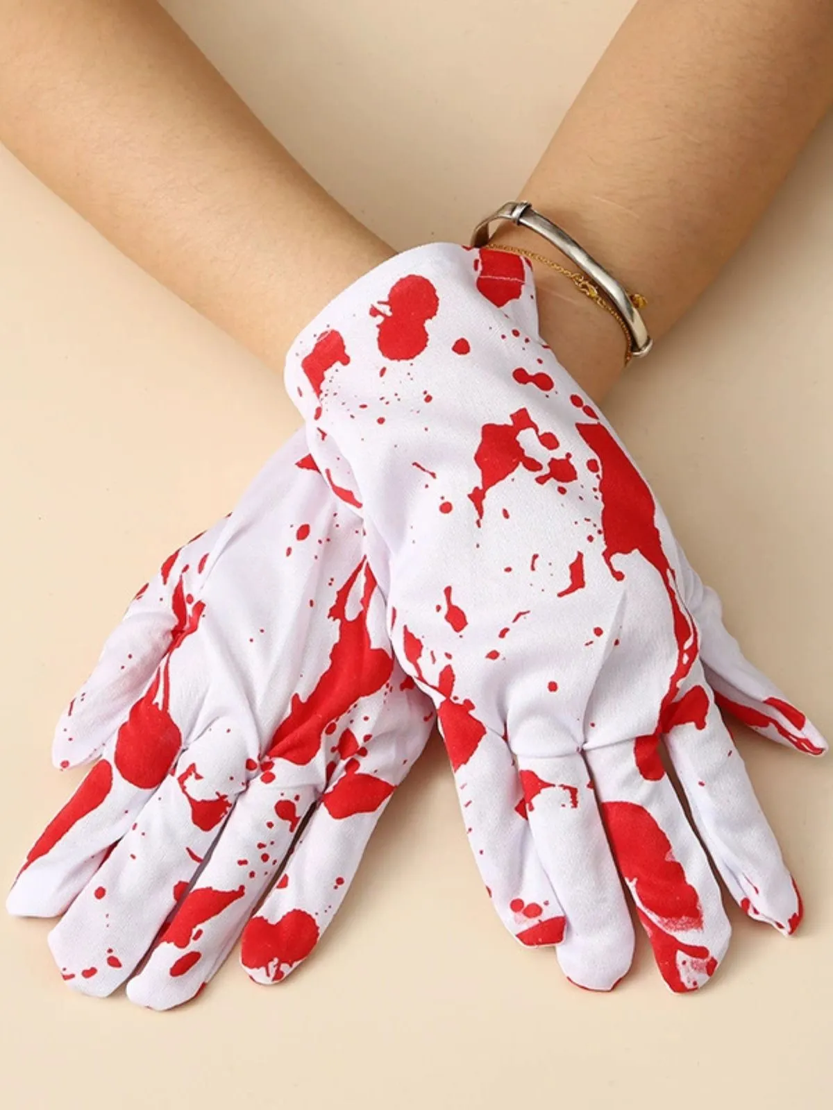 White Halloween Spooky Bloody Gloves sold by Retro Stage product image thumbnail 2