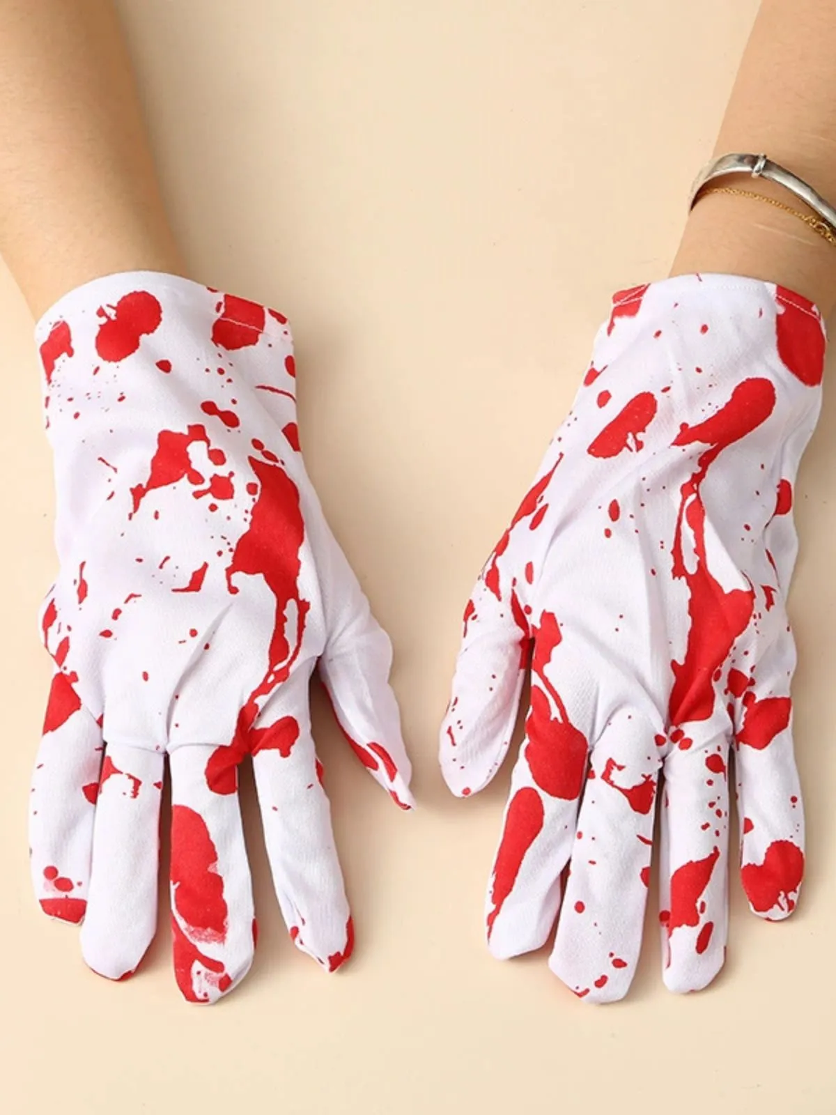White Halloween Spooky Bloody Gloves sold by Retro Stage product image thumbnail 3