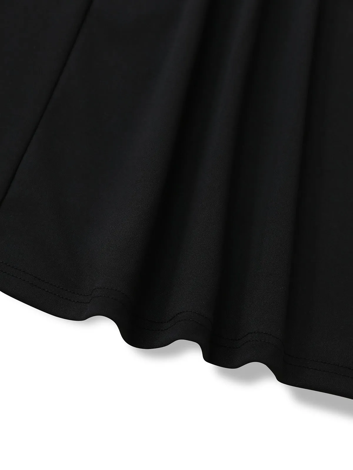 Black 1930s V-Neck Floral Lace Fishtail Dress sold by Retro Stage product image thumbnail 5