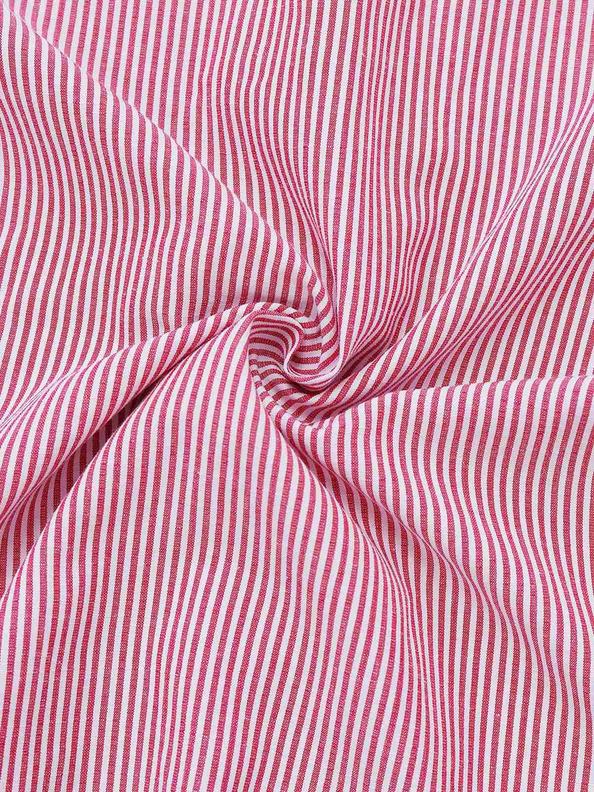 Pink 1950s Bell Sleeve Lace-Up Stripe Blouse sold by Retro Stage product image thumbnail 5