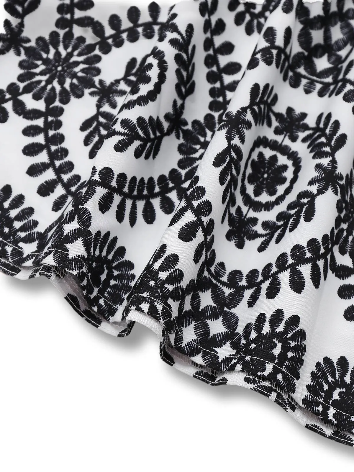 Black 1940s Lapel Tie-Waist Floral Sleeveless Dress sold by Retro Stage product image thumbnail 5