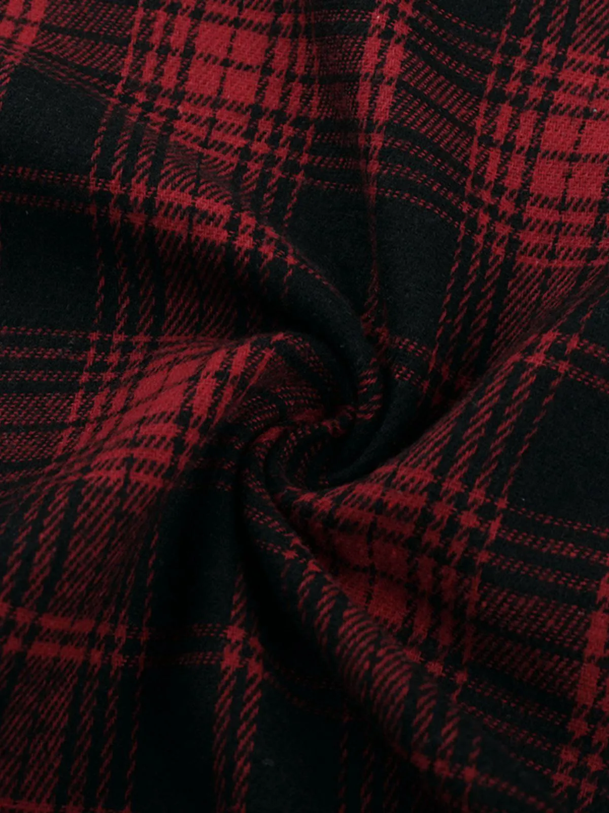 Red 1980s Scottish Plaid High-Low Hem Skirt sold by Retro Stage product image thumbnail 3