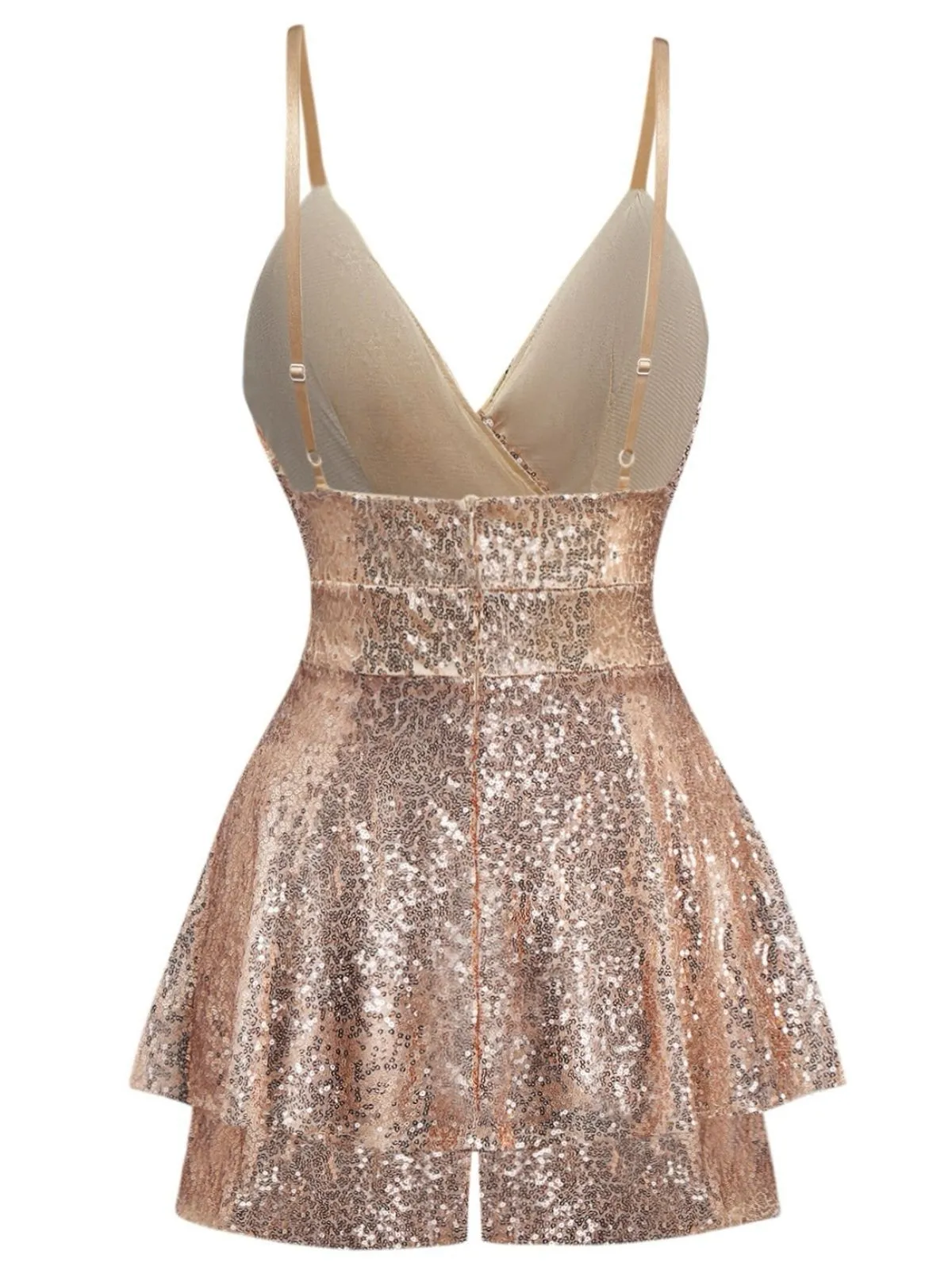 1960s Sequined Strappy V-Neck Culotte Romper sold by Retro Stage product image thumbnail 2
