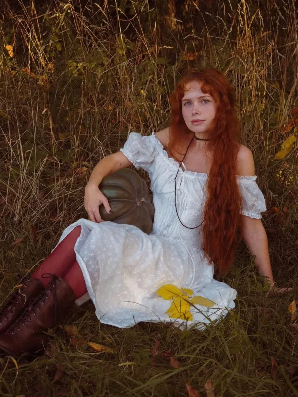 White 1940s Solid Cotton Embroidered Lace Dress sold by Retro Stage