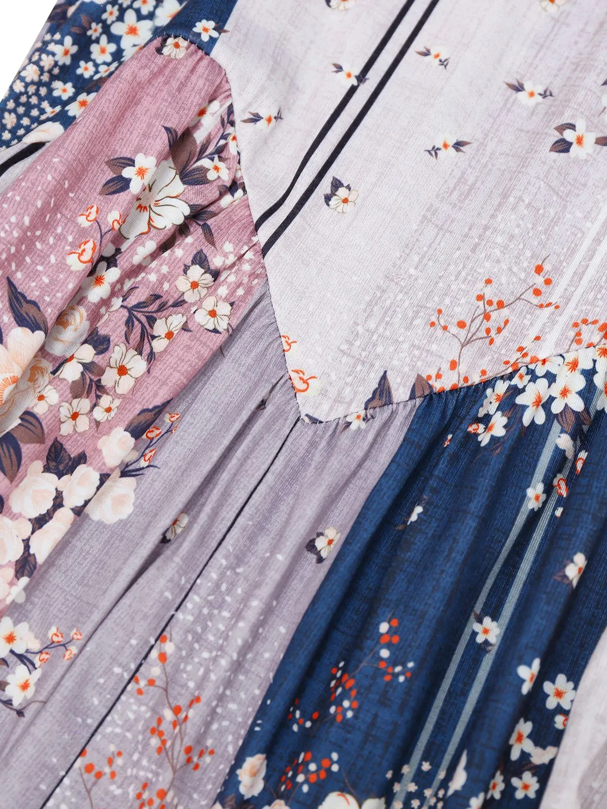 1930s Floral Colorblock High-Rise Suspender Jumpsuit sold by Retro Stage product image thumbnail 5