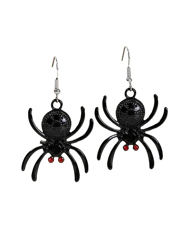 Black Halloween Spooky Spider Earrings sold by Retro Stage