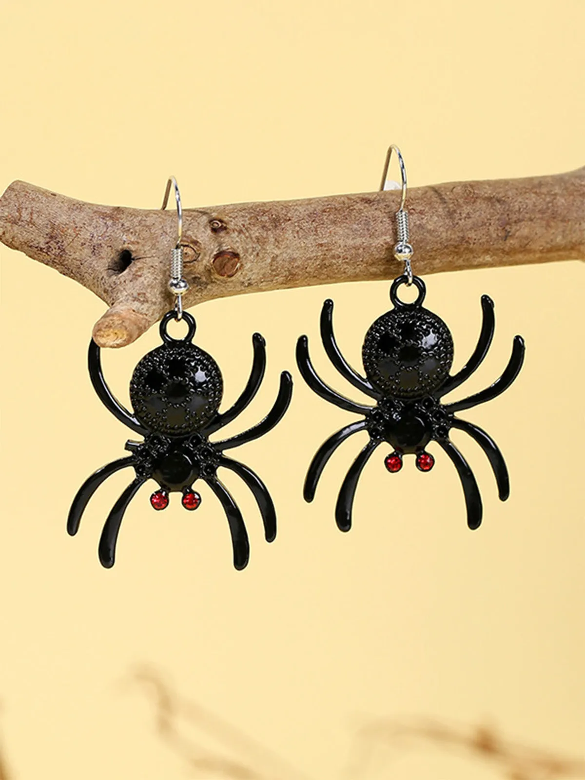 Black Halloween Spooky Spider Earrings sold by Retro Stage product image thumbnail 2