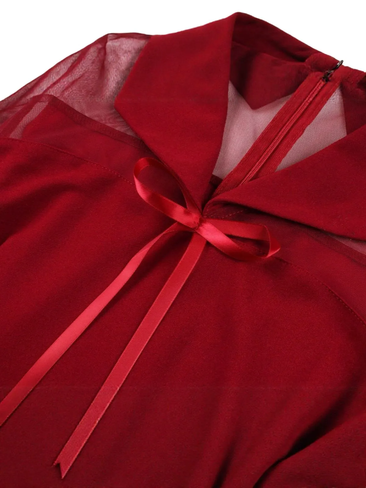 1950s Lapel Mesh Patchwork Swing Dress sold by Retro Stage product image thumbnail 4