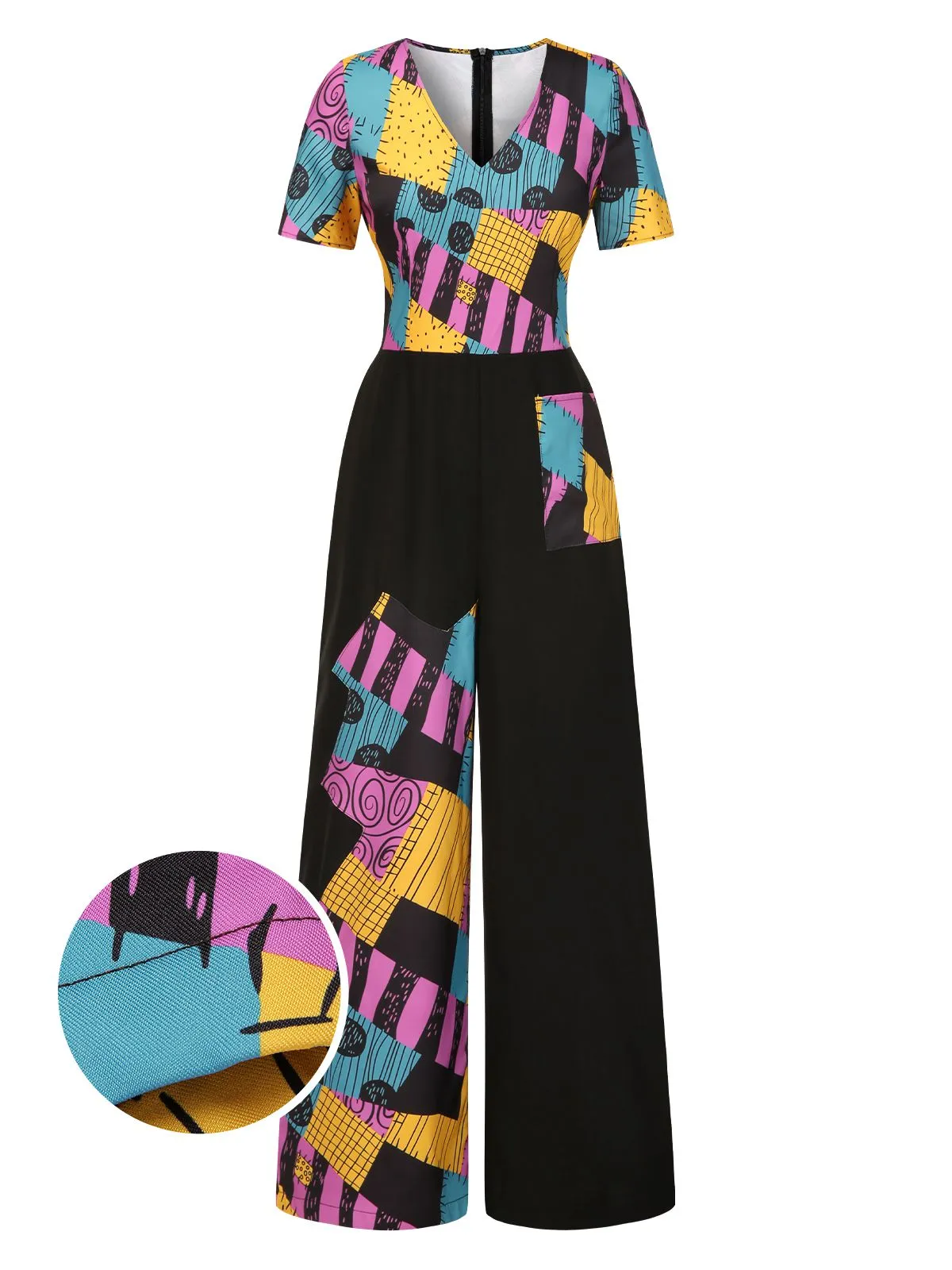 Multicolor 1940s Nightmare Before Christmas Sally Jumpsuit sold by Retro Stage product image thumbnail 2