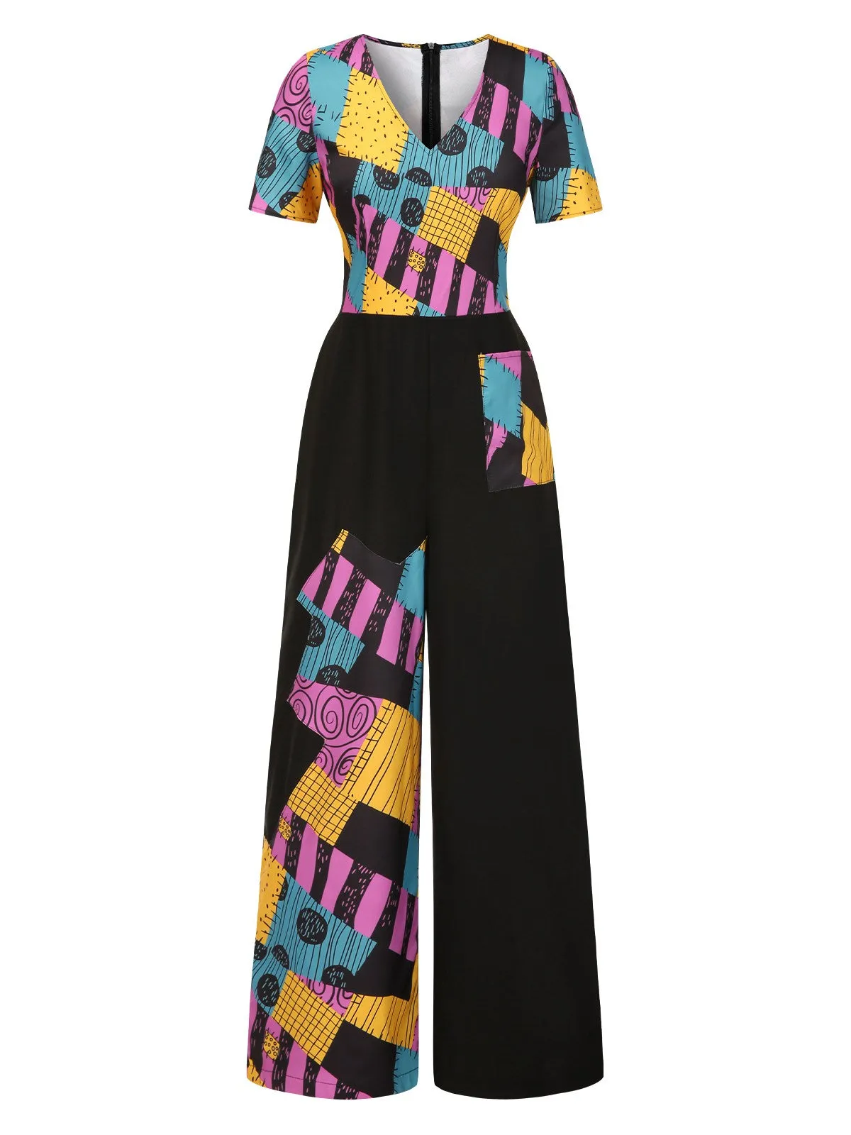 Multicolor 1940s Nightmare Before Christmas Sally Jumpsuit sold by Retro Stage product image thumbnail 3