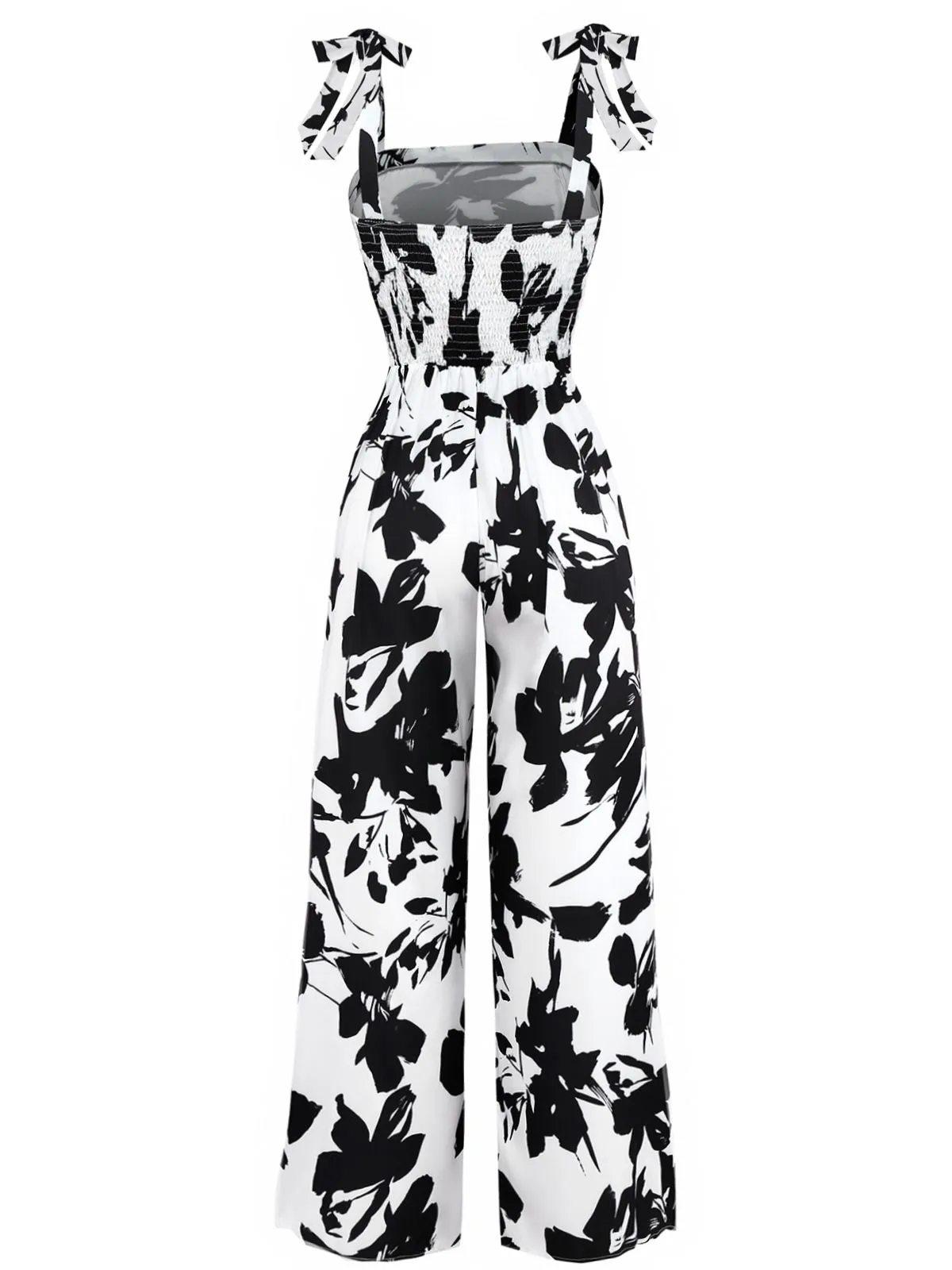 White 1930s Floral Lace-Up Jumpsuit sold by Retro Stage product image thumbnail 2