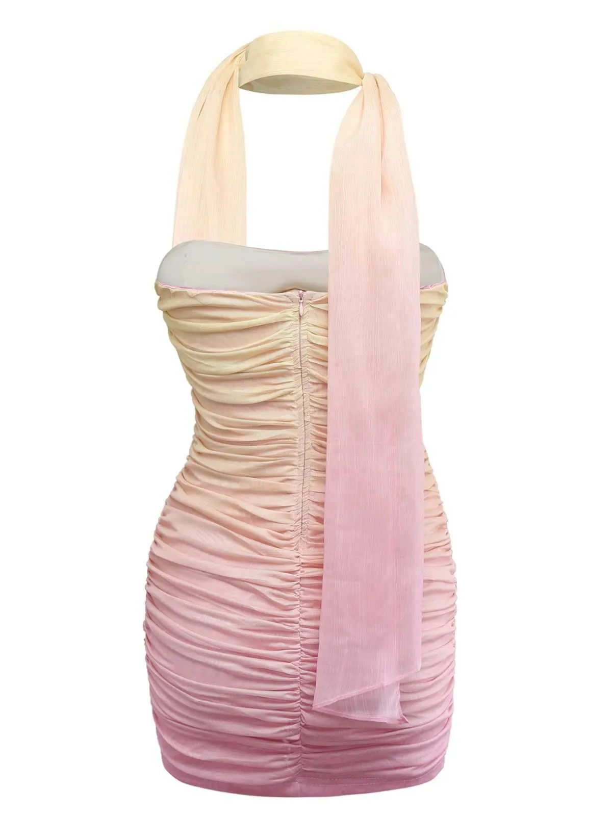 1960s Strapless Gradient Ruched Bodycon Dress With Scarf sold by Retro Stage product image thumbnail 2