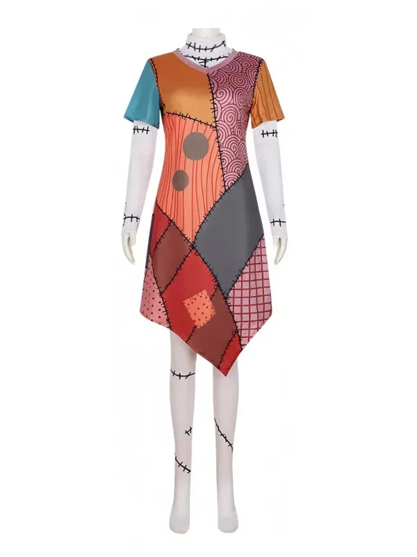 Multicolor 1940s Halloween Nightmare Sally Dress sold by Retro Stage