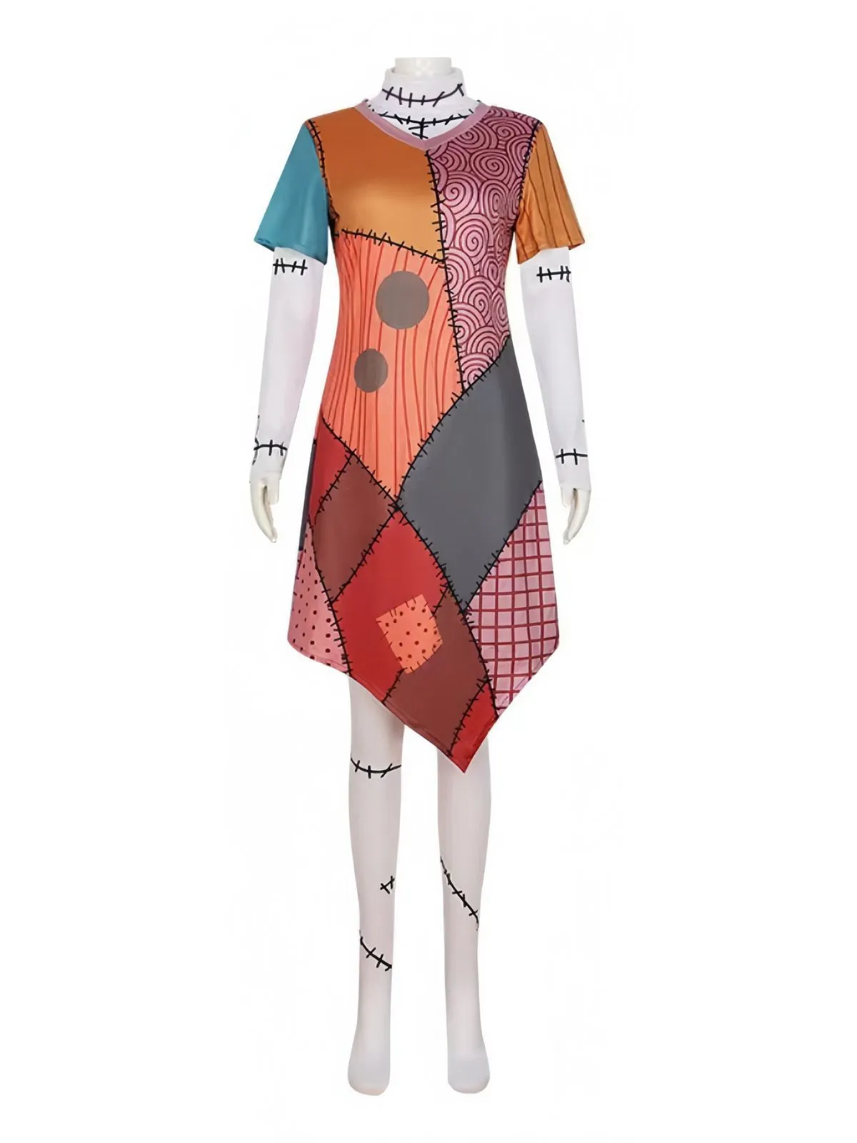 Multicolor 1940s Halloween Nightmare Sally Dress sold by Retro Stage