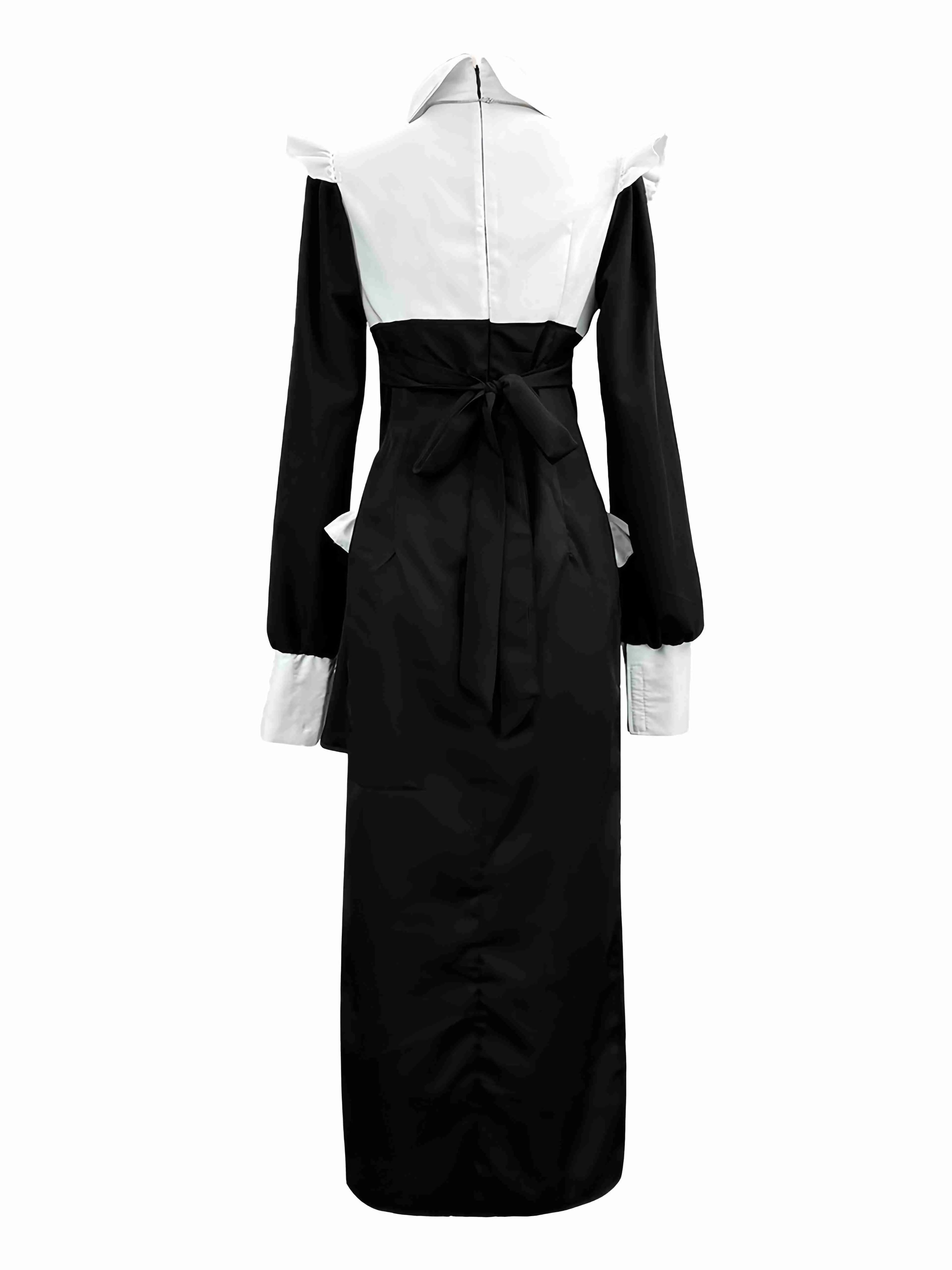 Black & White 1960s Colorblock Nun Cosplay Dress sold by Retro Stage product image thumbnail 2