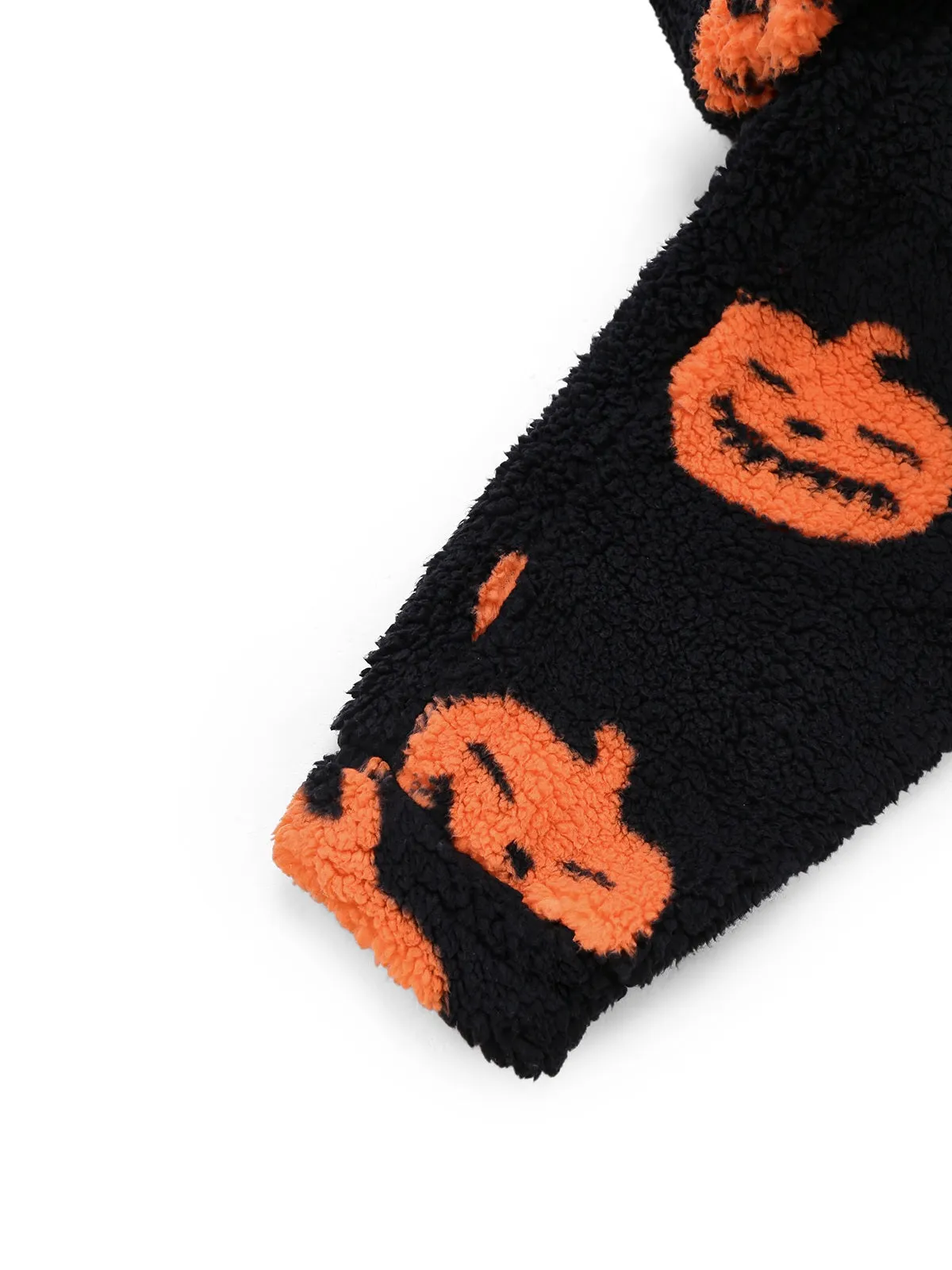 Orange 1930s Halloween Pumpkin Zipper Hooded Jumpsuit sold by Retro Stage product image thumbnail 4