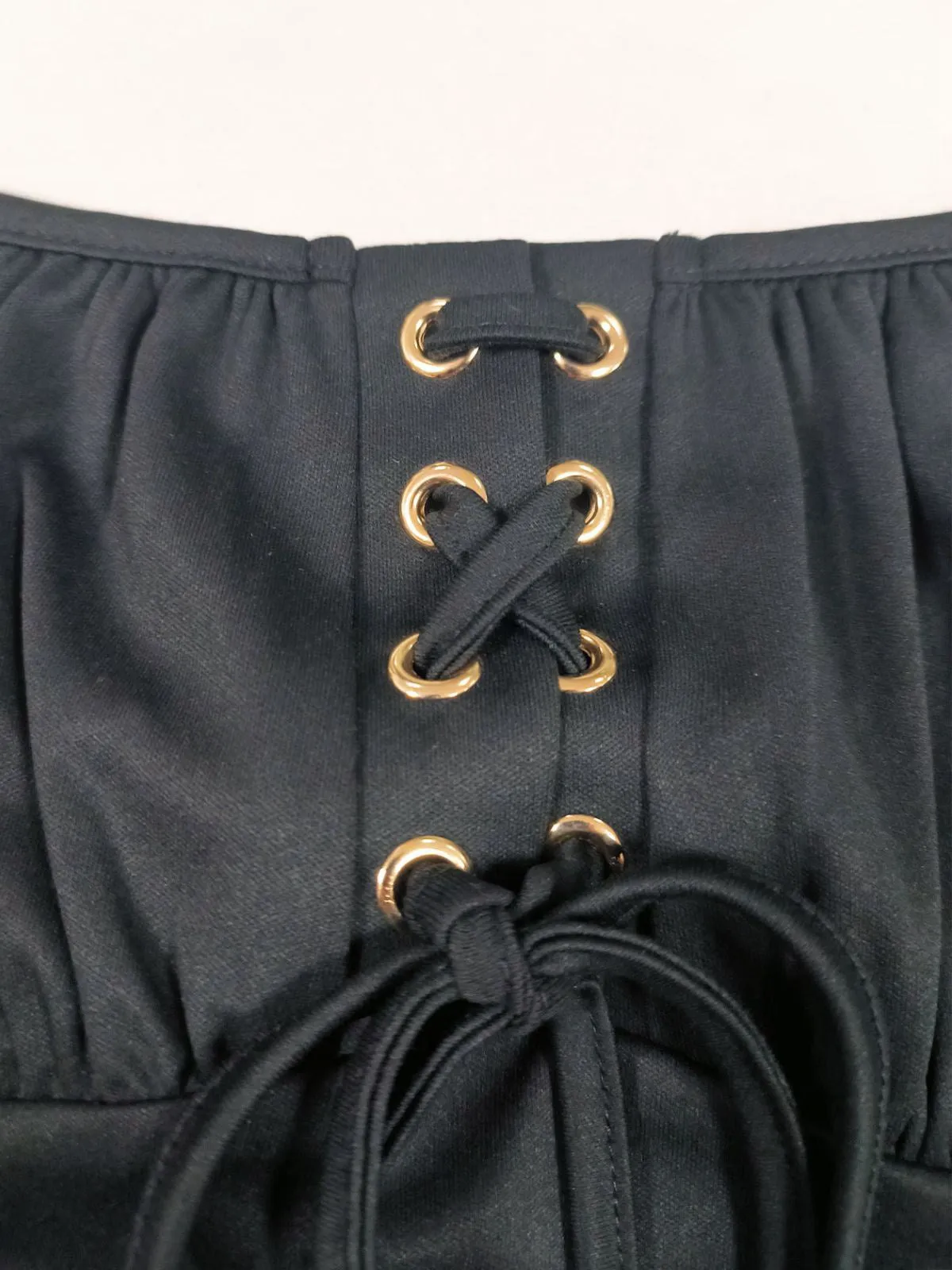 Black 1950s Gold Star Sequined Mesh Ruched Dress sold by Retro Stage product image thumbnail 3