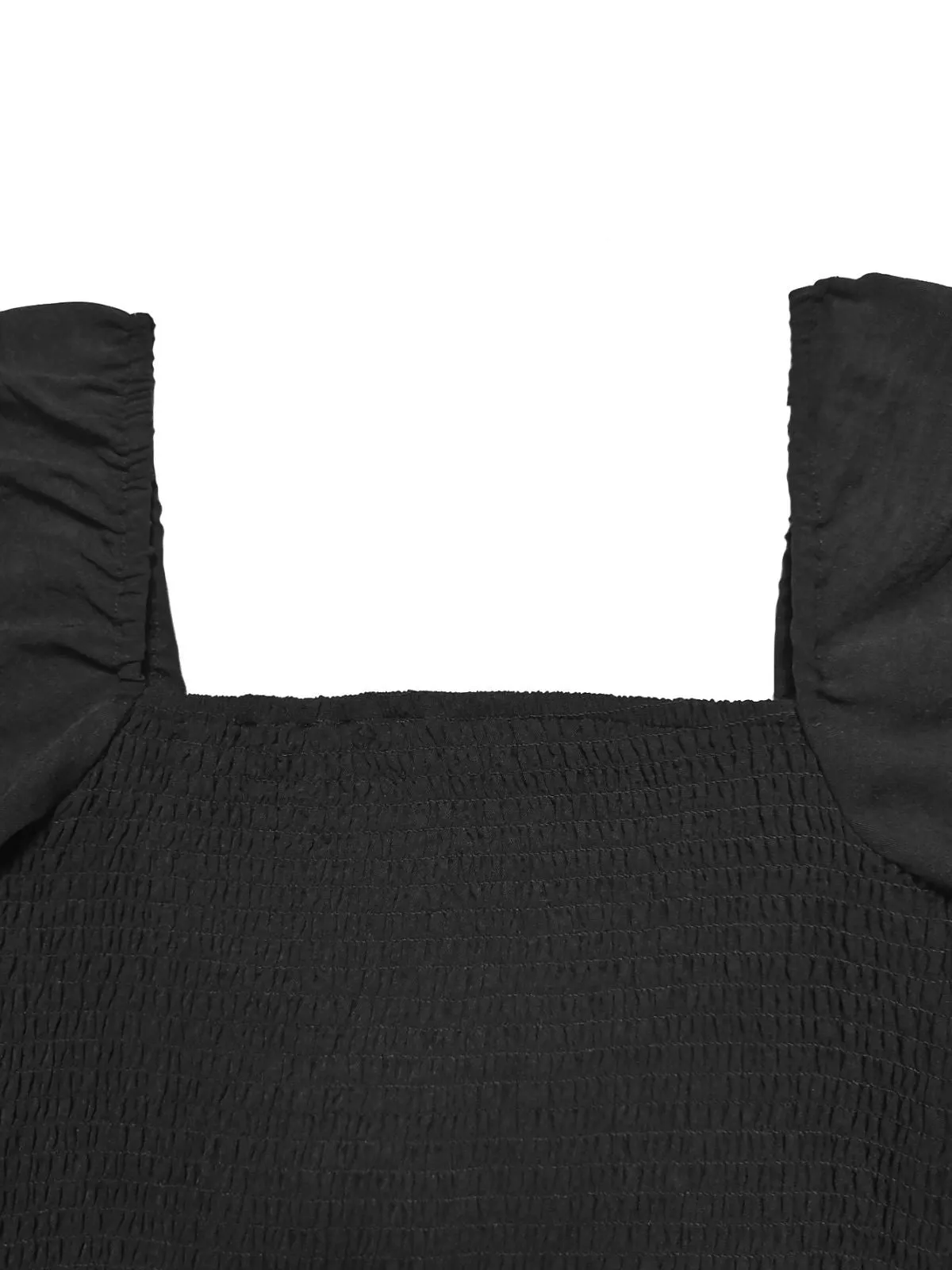 1950s Solid Square Neck Smocked Long Jumpsuit sold by Retro Stage product image thumbnail 3