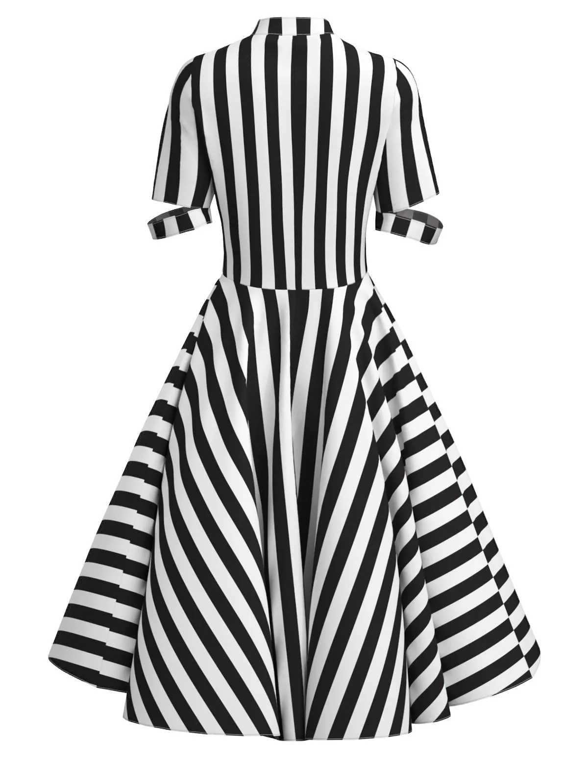 1950s Halloween Striped Hollow Collar Dress sold by Retro Stage product image thumbnail 5