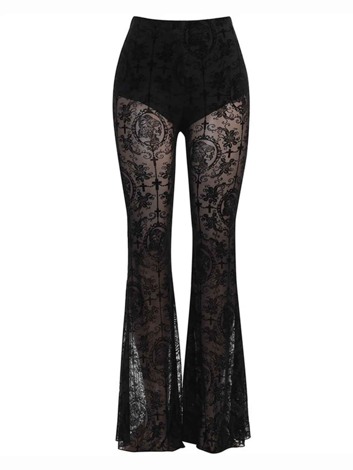 1930s Halloween Lace High Waisted Flared Pants sold by Retro Stage product image thumbnail 3