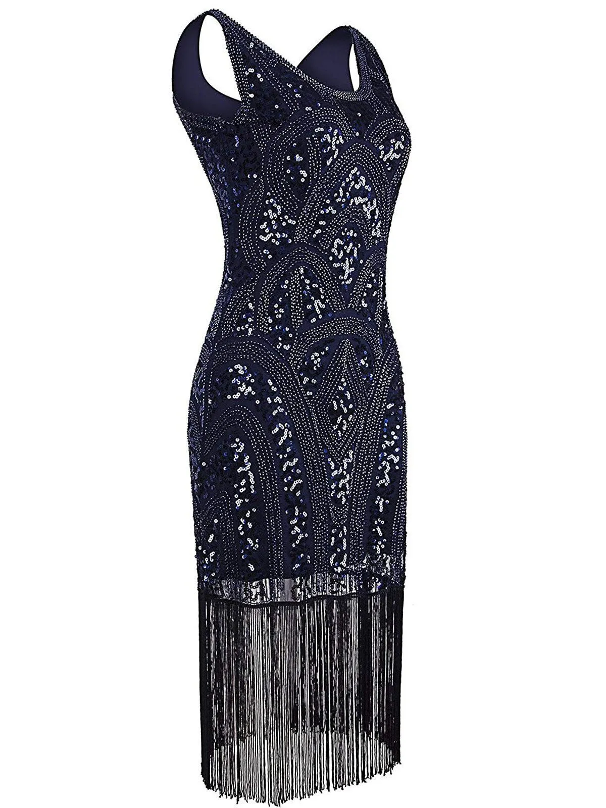 1920s Sequin Fringe Flapper Dress sold by Retro Stage product image thumbnail 2