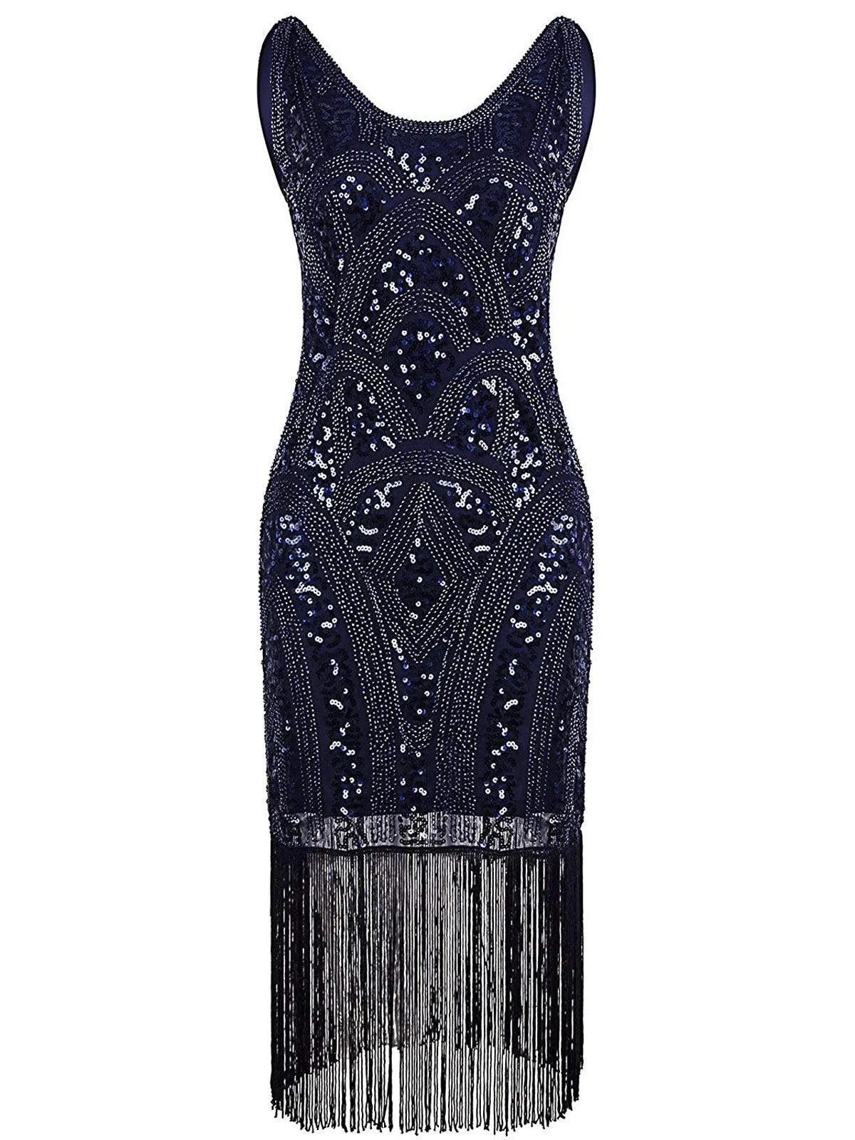 1920s Sequin Fringe Flapper Dress sold by Retro Stage