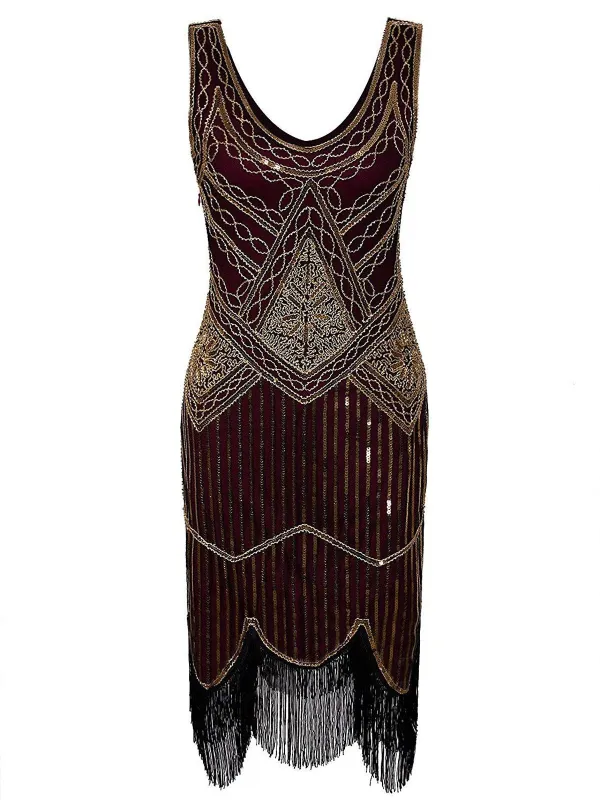 1920s Sequin Fringed Gatsby Dresses sold by Retro Stage