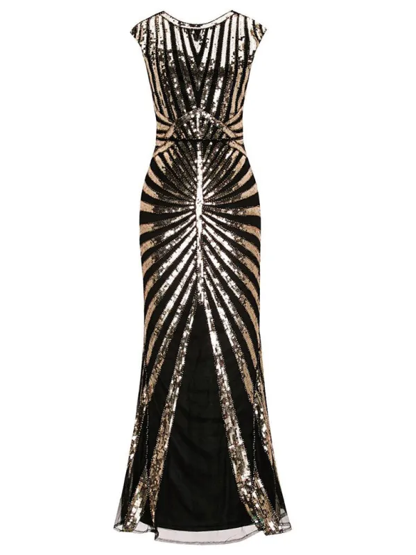 1920s Sequin Art Deco Maxi Dress sold by Retro Stage