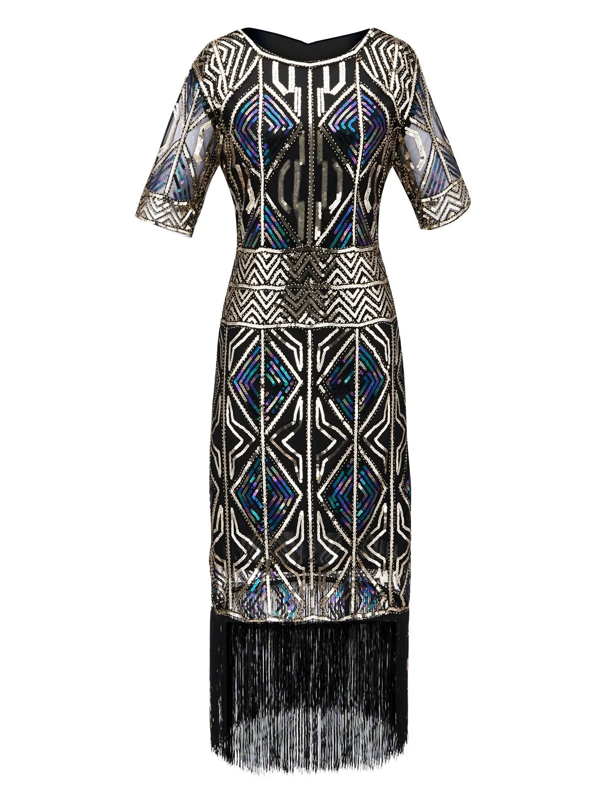 1920s Sequin Fringed flapper Dress sold by Retro Stage