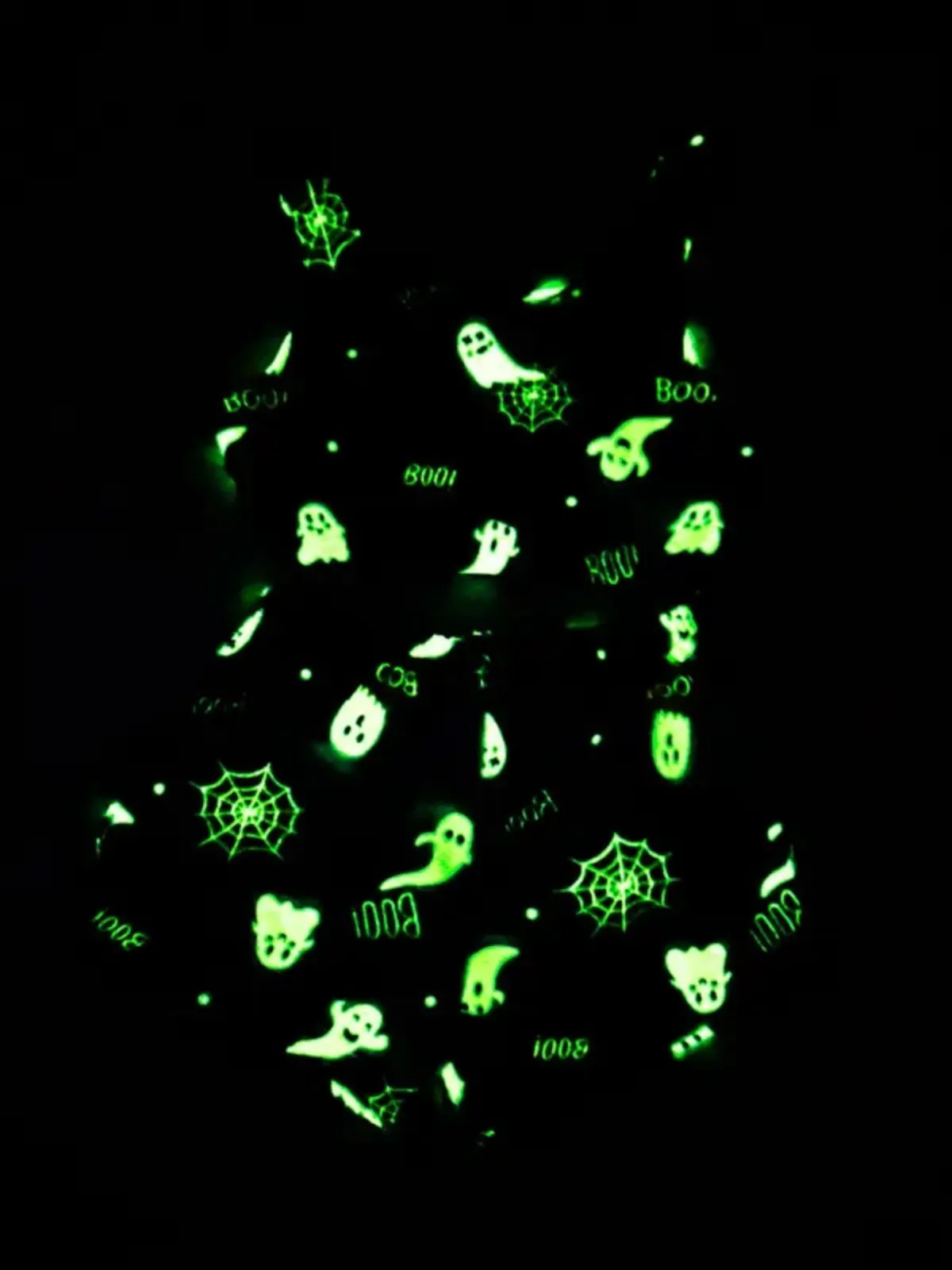 2PCS Grey 1970s Halloween Glowing Print Flannel Pajama Set sold by Retro Stage product image thumbnail 4