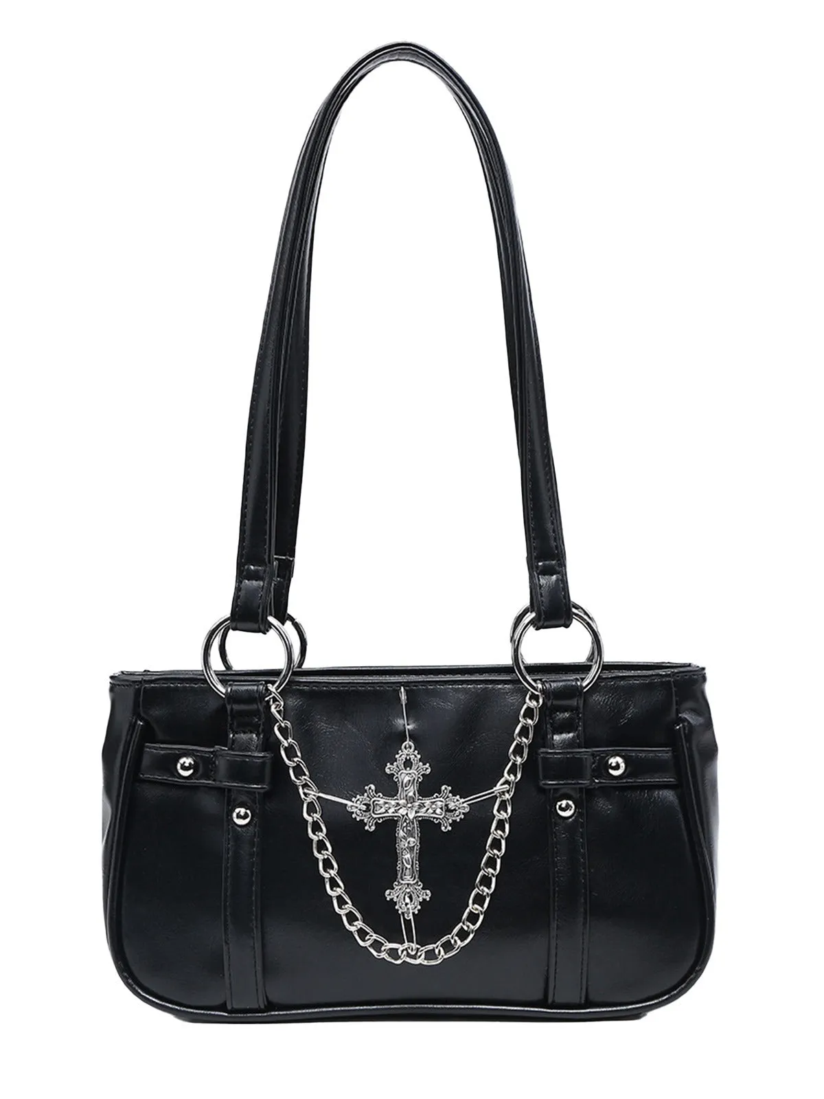 Vintage Black Cross Chain Shoulder Bag sold by Retro Stage