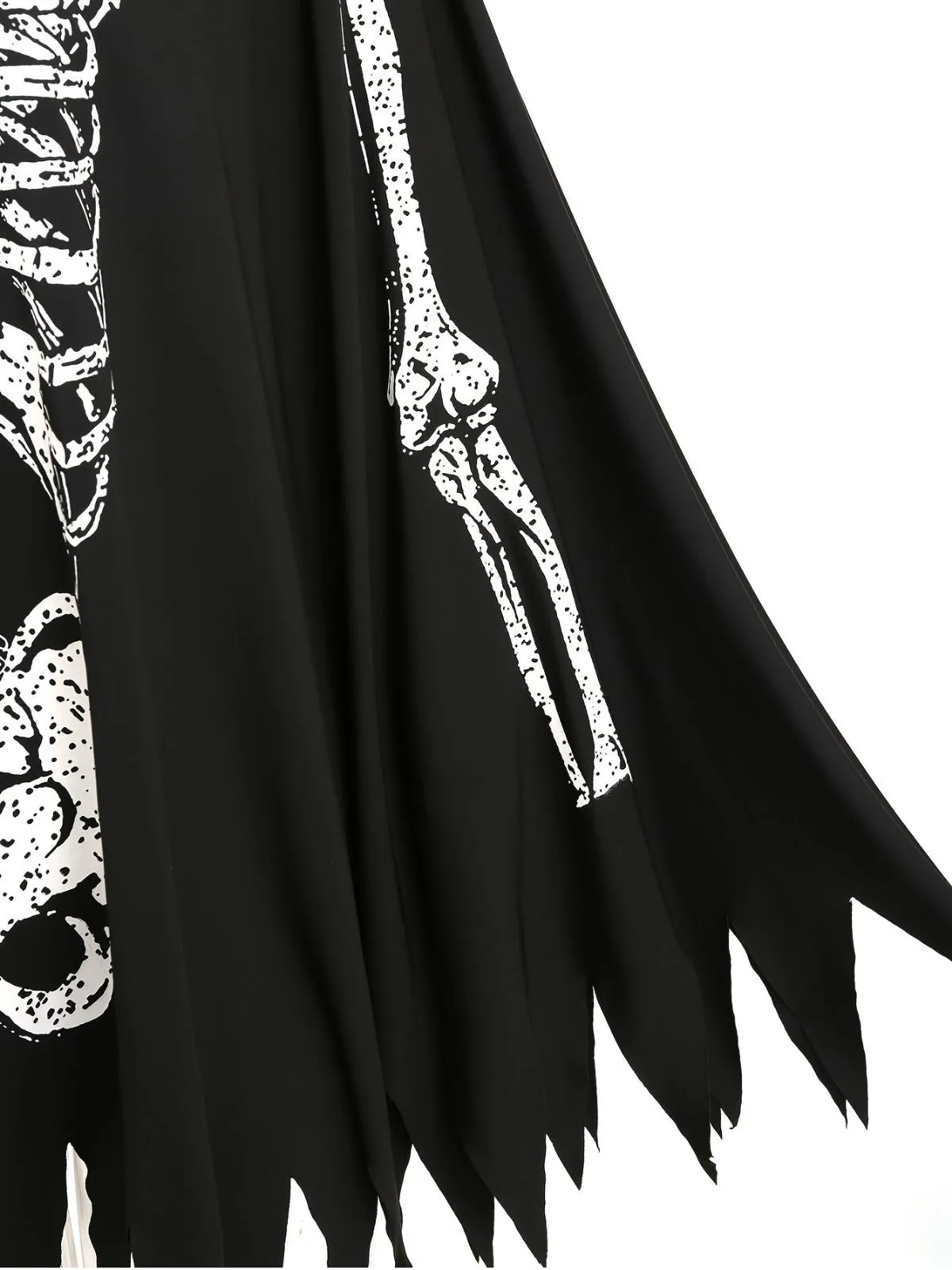 1970s Halloween Skeleton Bone Print Hooded Cape sold by Retro Stage product image thumbnail 4