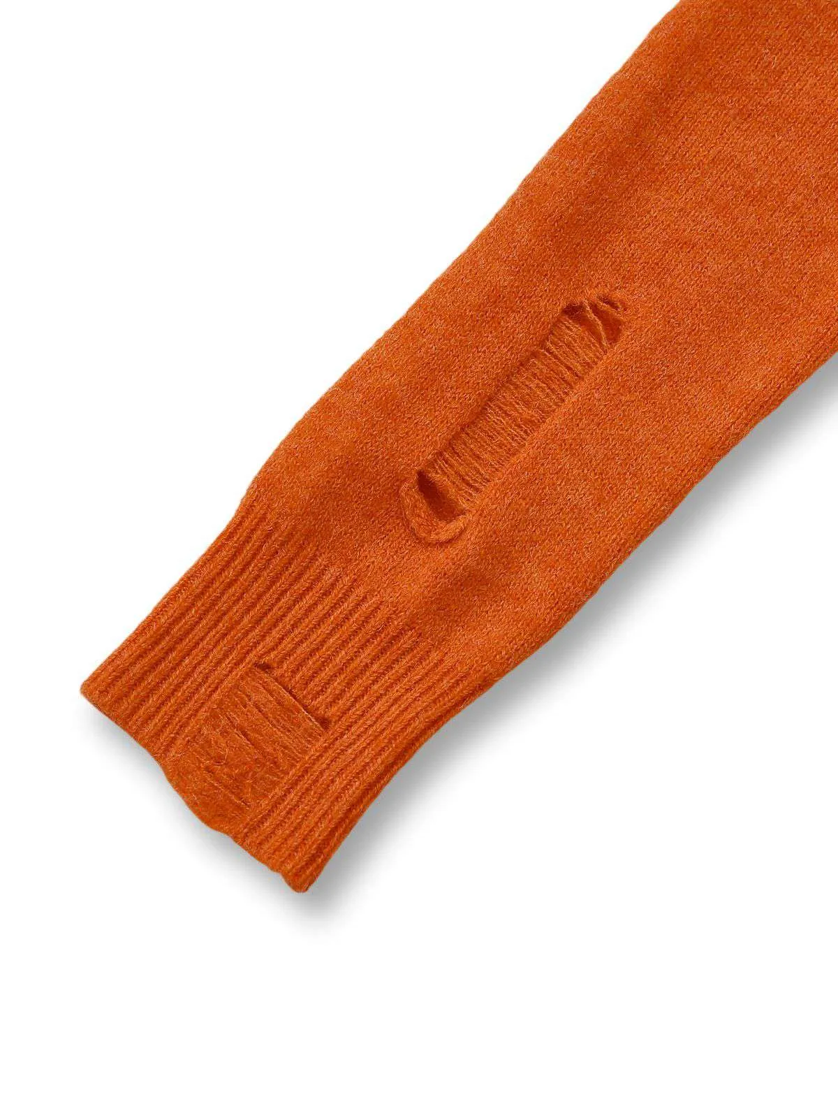 Orange 1970s Halloween Distressed Pumpkin Knit Hoodie Dress sold by Retro Stage product image thumbnail 5