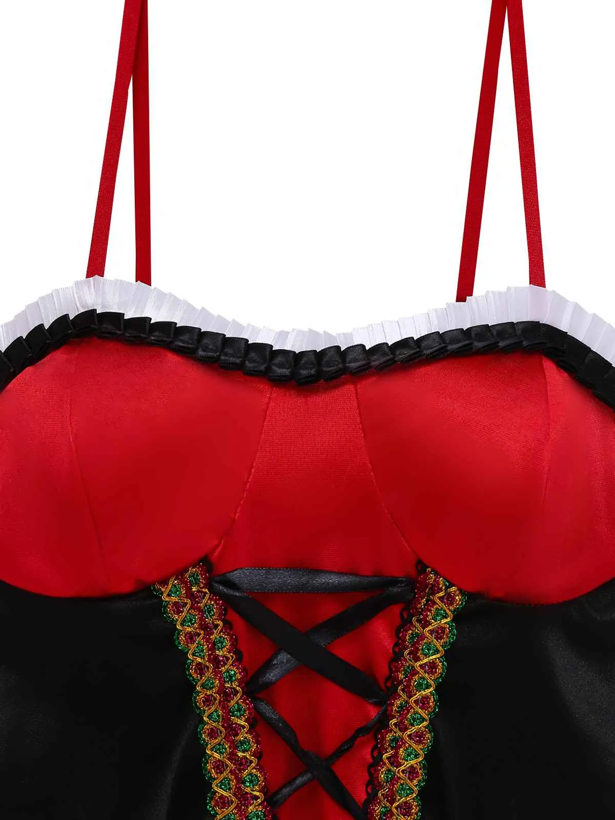 2PCS Red 1970s Riding Hood Costume Cape With Corset Dress sold by Retro Stage product image thumbnail 4