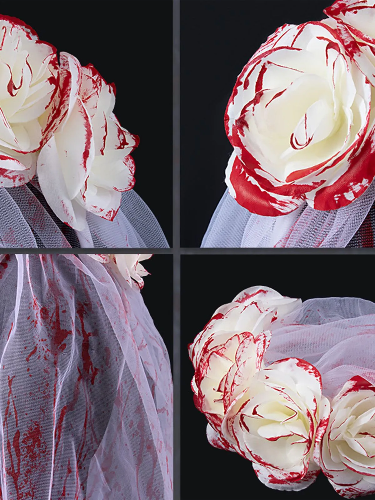 Halloween Blood Rose Ghost Bride Tulle Veil sold by Retro Stage product image thumbnail 3