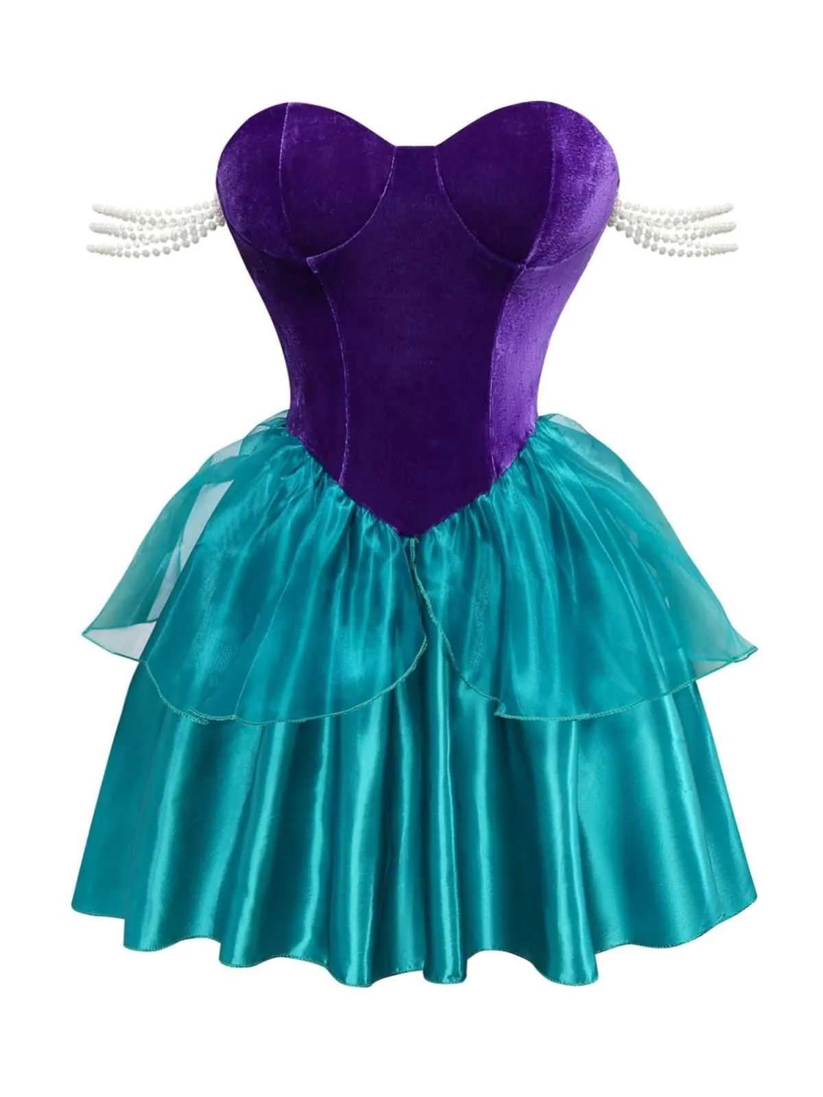 1950s Mermaid Princess Ariel Costume Dress With Crown sold by Retro Stage product image thumbnail 2