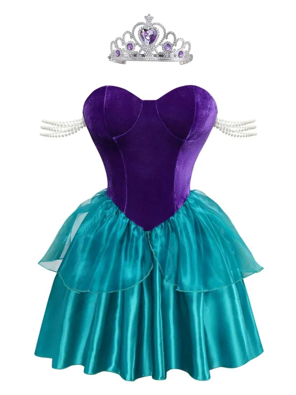 1950s Mermaid Princess Ariel Costume Dress With Crown sold by Retro Stage