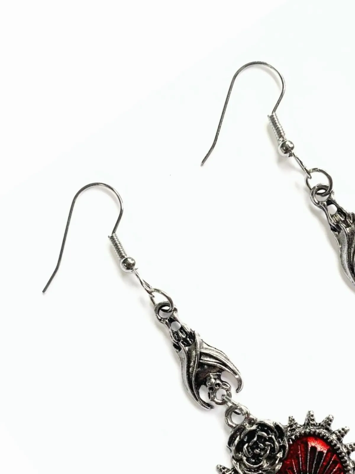 Gothic Rose Heart Eye Earrings sold by Retro Stage product image thumbnail 3
