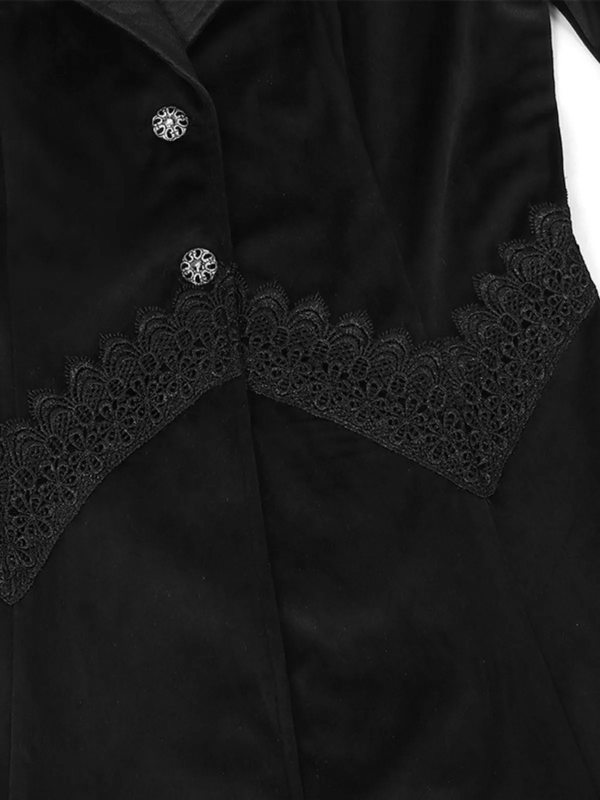 Black 1950s Gothic Lapel Bell Sleeve Lace Coat sold by Retro Stage product image thumbnail 4