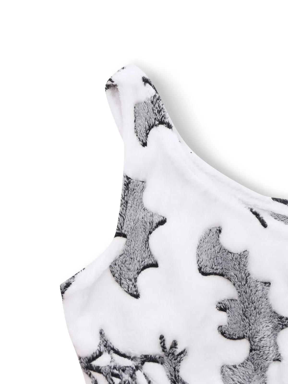 2PCS White 1970s Glowing Halloween Spider Flannel Pajama Set sold by Retro Stage product image thumbnail 3