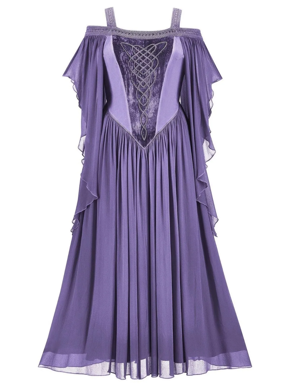 1950s Solid Velvet Mesh Cold Shoulder Dress sold by Retro Stage product image thumbnail 5