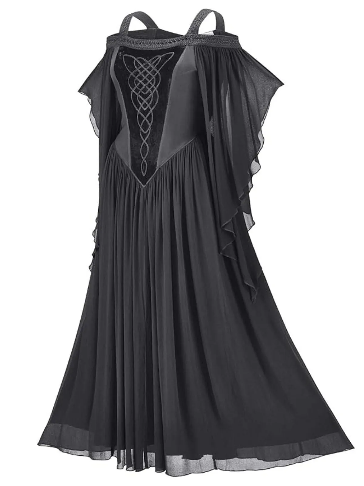 1950s Solid Velvet Mesh Cold Shoulder Dress sold by Retro Stage product image thumbnail 2