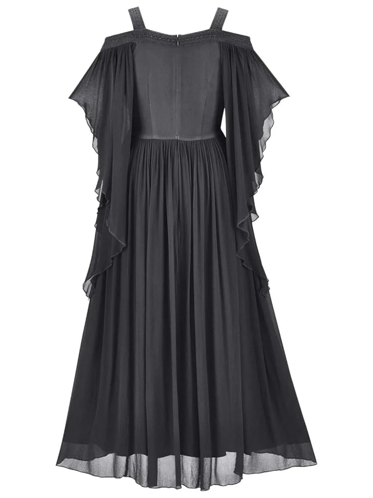 1950s Solid Velvet Mesh Cold Shoulder Dress sold by Retro Stage product image thumbnail 3